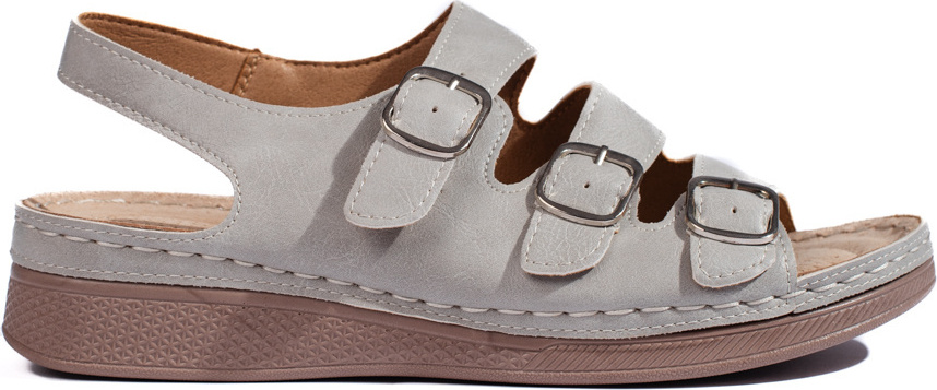 Sivé sandále na nízkom kline G-3132-9G Veľkosť: 37