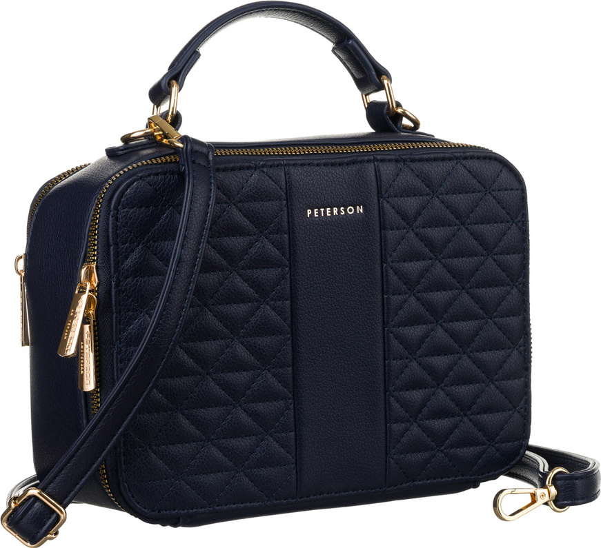 Peterson Tmavomodrá hranatá prešívaná kabelka PTN 1091-2 Veľkosť: ONE SIZE