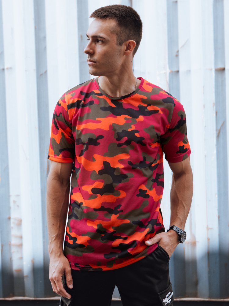 Oranžové pánske maskáčové tričko RX5592 Veľkosť: M