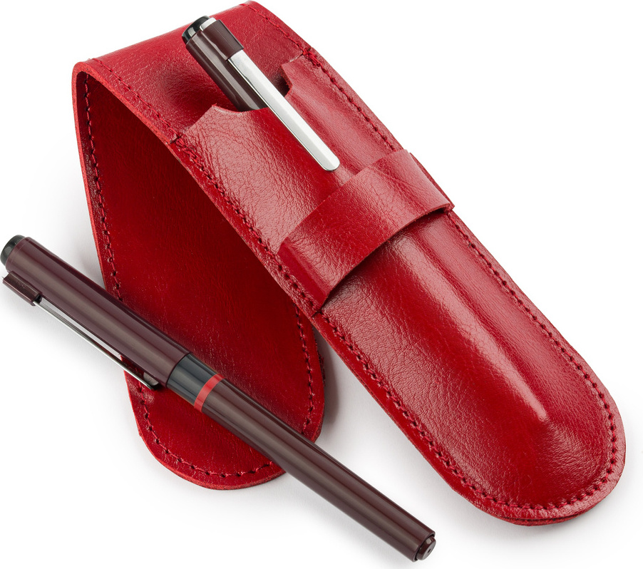SOLIER Červené kožené púzdro na perá SW01 (SA14 ) Veľkosť: ONE SIZE
