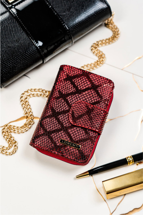Lorenti Bordó vzorovaná stredná kožená peňaženka S270 76115-MKR Veľkosť: ONE SIZE