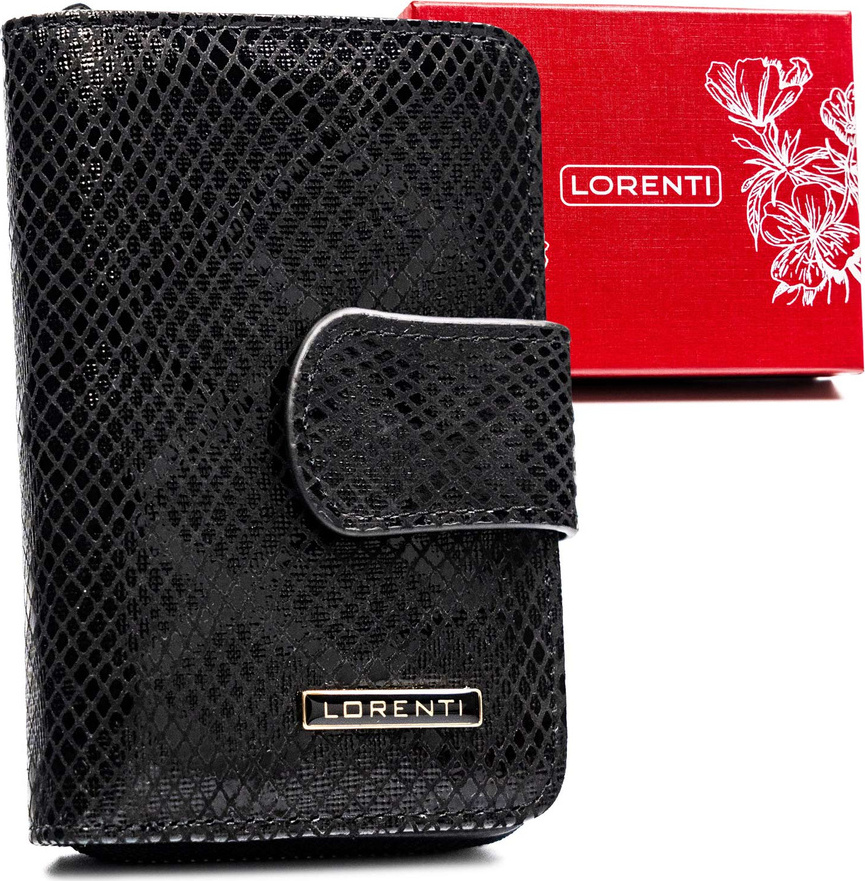Lorenti Čierna stredná kožená peňaženka S269 76115-MKR Veľkosť: ONE SIZE