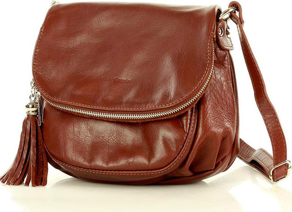 Kožená hnedá crossbody kabelka L27f Veľkosť: ONE SIZE