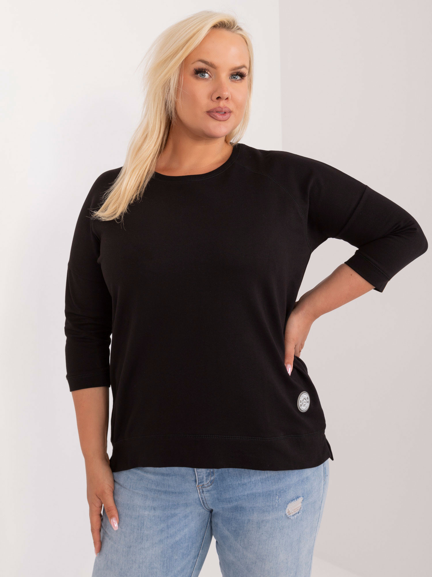 Čierna ľahká basic mikina -RV-BZ-9221.95-black Veľkosť: ONE SIZE