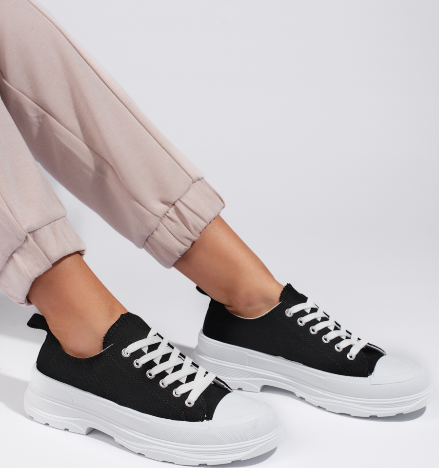 Čierne Klasické plátené tenisky PL6110-1B Veľkosť: 37