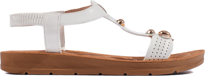 Smotanové dámske sandále s ozdobami GG-77W Veľkosť: 36