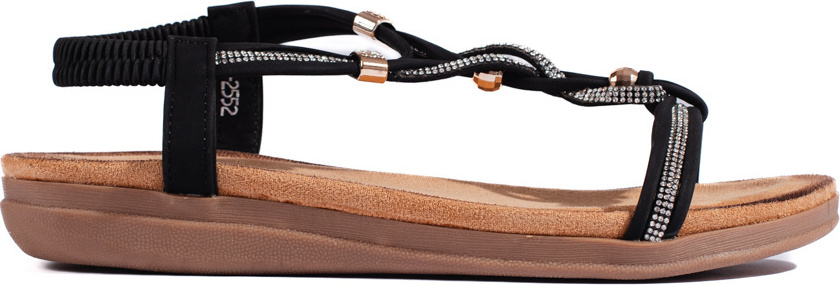 Nazúvacie čierne dámske sandále LX-2552B Veľkosť: 37