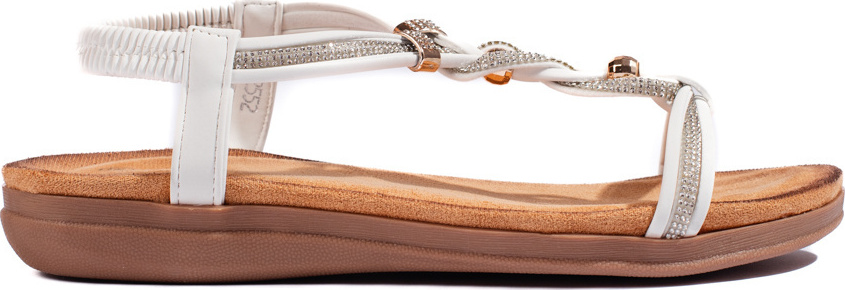 Nazúvacie biele dámske sandále LX-2552W Veľkosť: 38