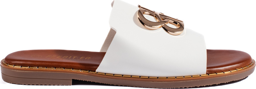 Biele dámske nazuváky s ozdobou JD-62W Veľkosť: 37