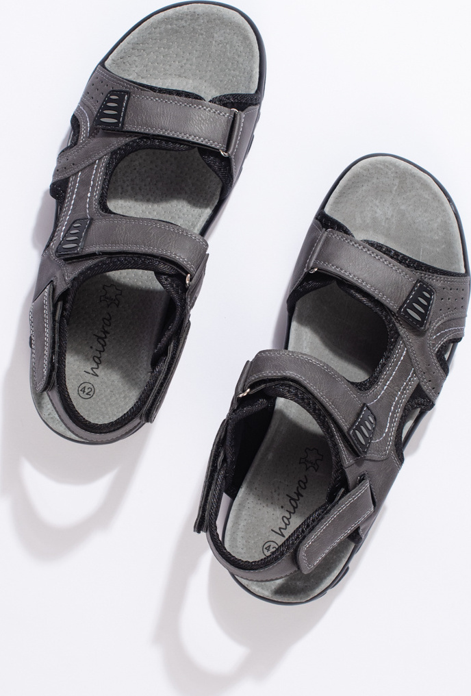 Pánske sandále na suchý zips - sivé EL2310-2G-M Veľkosť: 41