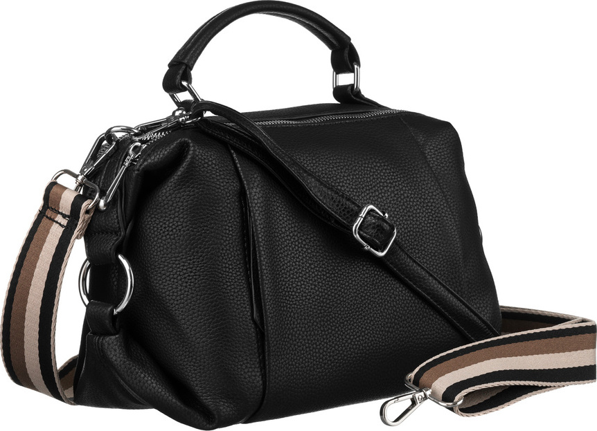 Flora&Co Čierna messenger taška s odnímateľnými popruhmi H3605 Veľkosť: ONE SIZE