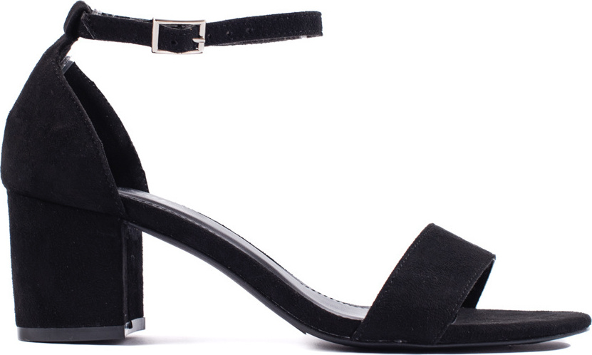 Čierne semišové sandále na nízkom podpätku NF-94P-B Veľkosť: 40