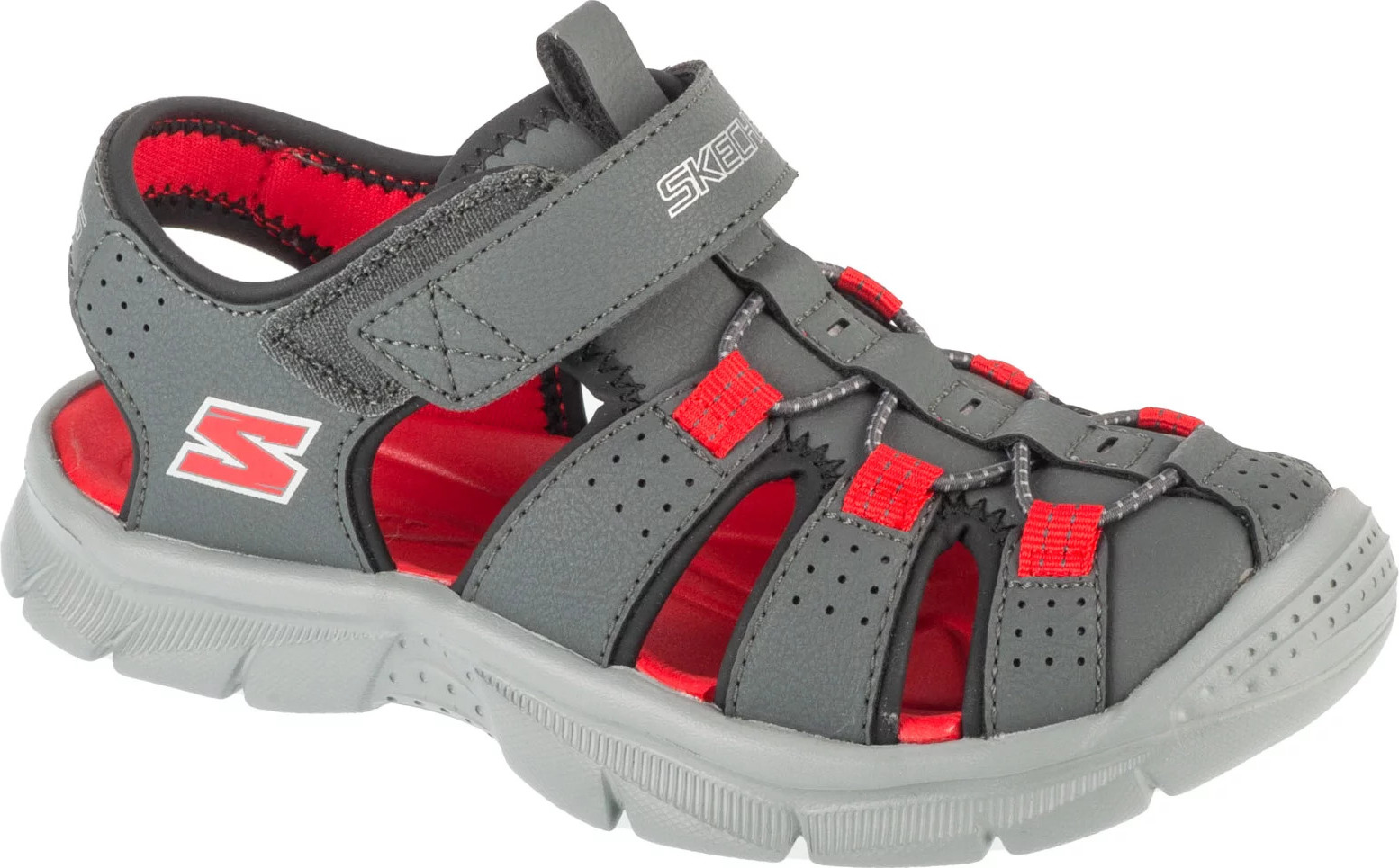 Sivé chlapčenské sandále Skechers Relix Sandal 406521L-CCRD Veľkosť: 34