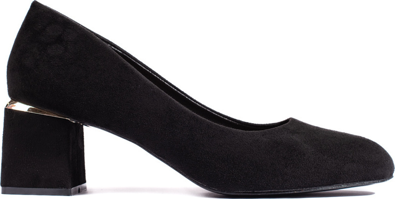 Čierne semišové lodičky na podpätku M380-B Veľkosť: 36