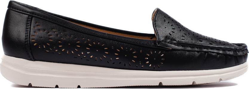 Dierkované dámske čierne mokasíny VE01B Veľkosť: 36