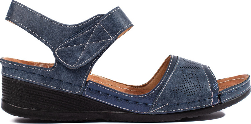 Modré dámske sandále so suchým zipsom H0021BL Veľkosť: 36