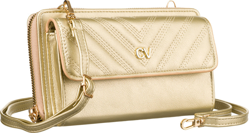 4U Cavaldi Zlatá prešívaná peňaženka s popruhom M757 M-11 Veľkosť: ONE SIZE