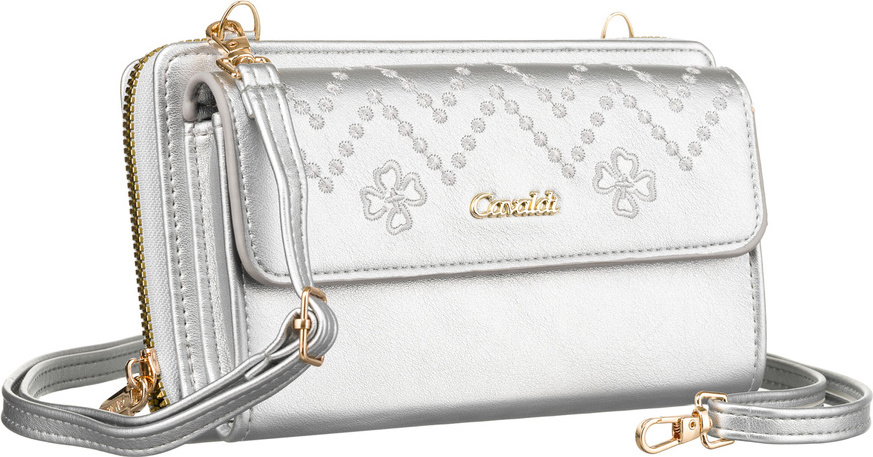 4U Cavaldi Strieborná peňaženka s popruhom M751 M-13 Veľkosť: ONE SIZE