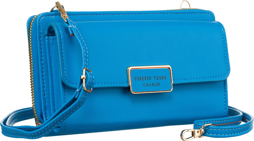 4U Cavaldi Modrá veľká peňaženka s odnímateľným popruhom M747 M-18 Veľkosť: ONE SIZE