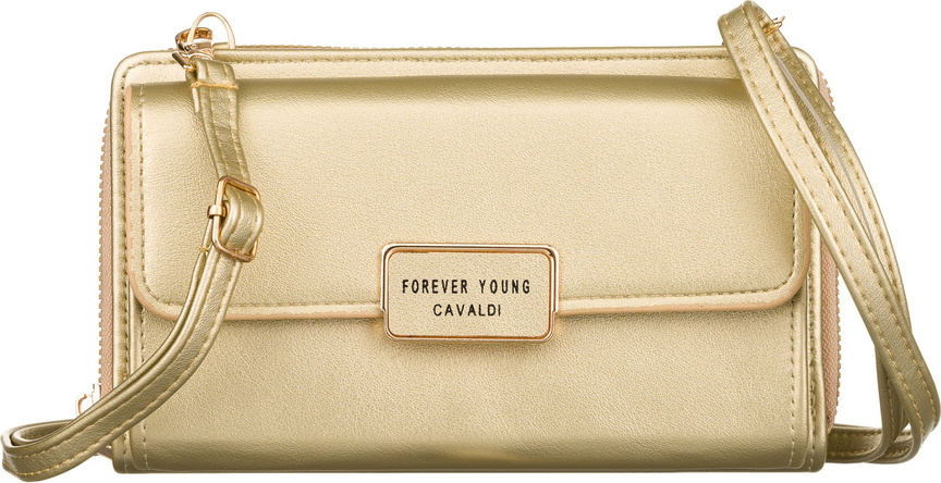 4U Cavaldi Zlatá veľká peňaženka s odnímateľným popruhom M746 M-18 Veľkosť: ONE SIZE