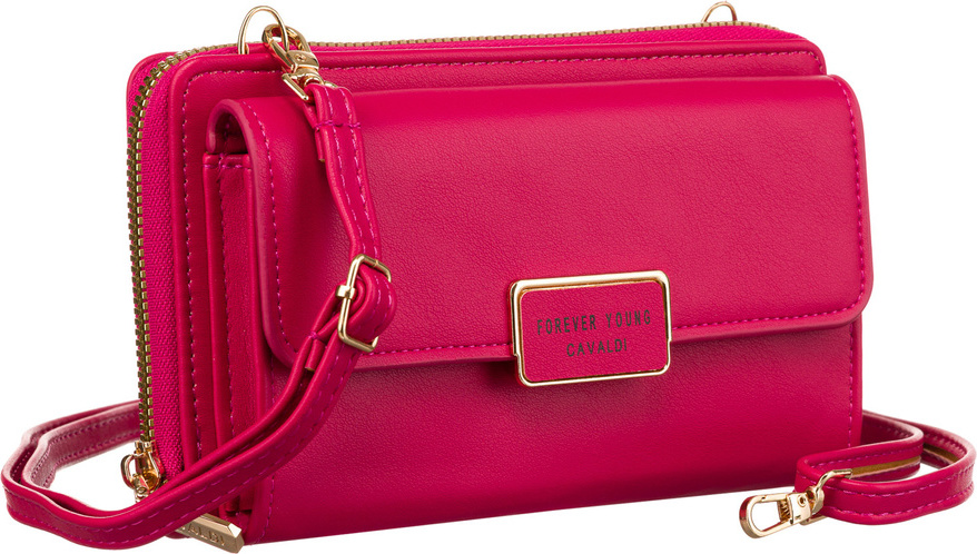 4U Cavaldi Tmavoružová veľká peňaženka s odnímateľným popruhom M745 M-18 Veľkosť: ONE SIZE