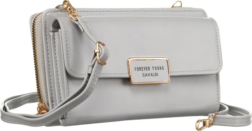 4U Cavaldi Sivá veľká peňaženka s odnímateľným popruhom M743 M-18 Veľkosť: ONE SIZE