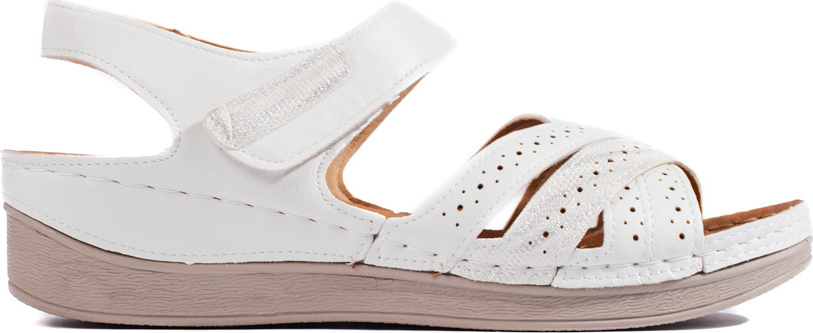 Dámske biele sandále na suchý zips H3018W Veľkosť: 36