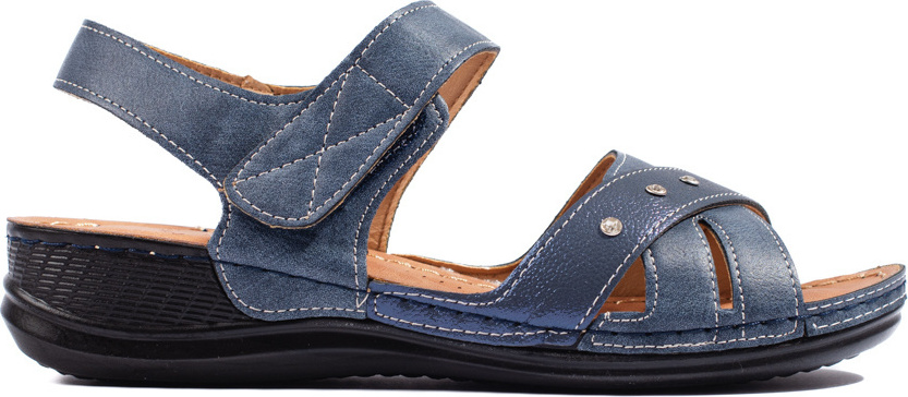 Tmavomodré dámske sandále na kline H0016BL Veľkosť: 37