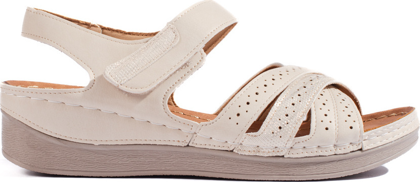 Dámske béžové sandále na suchý zips H3018BE Veľkosť: 37