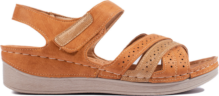 Hnedé sandále na suchý zips H3018C Veľkosť: 37