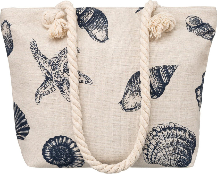 Béžová dámska plážová taška so vzormi FB02-SHELLS Veľkosť: ONE SIZE