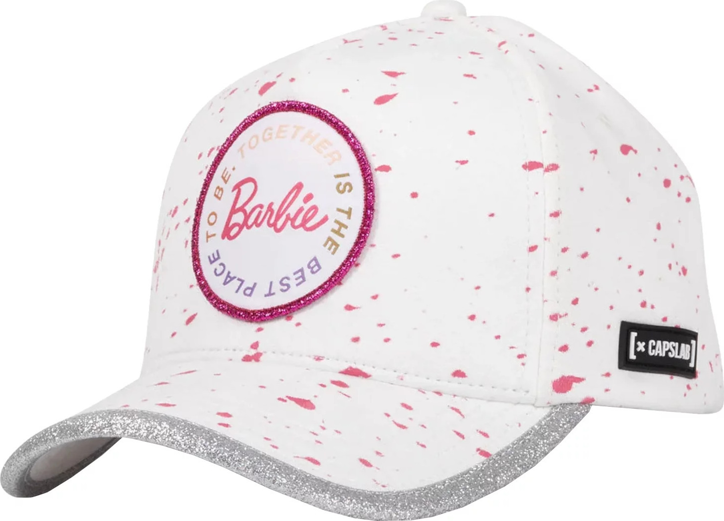 Biela šiltovka s ružovými bodkami Capslab Barbie Cap CL-BA1-2-CB-BAR2 Veľkosť: ONE SIZE
