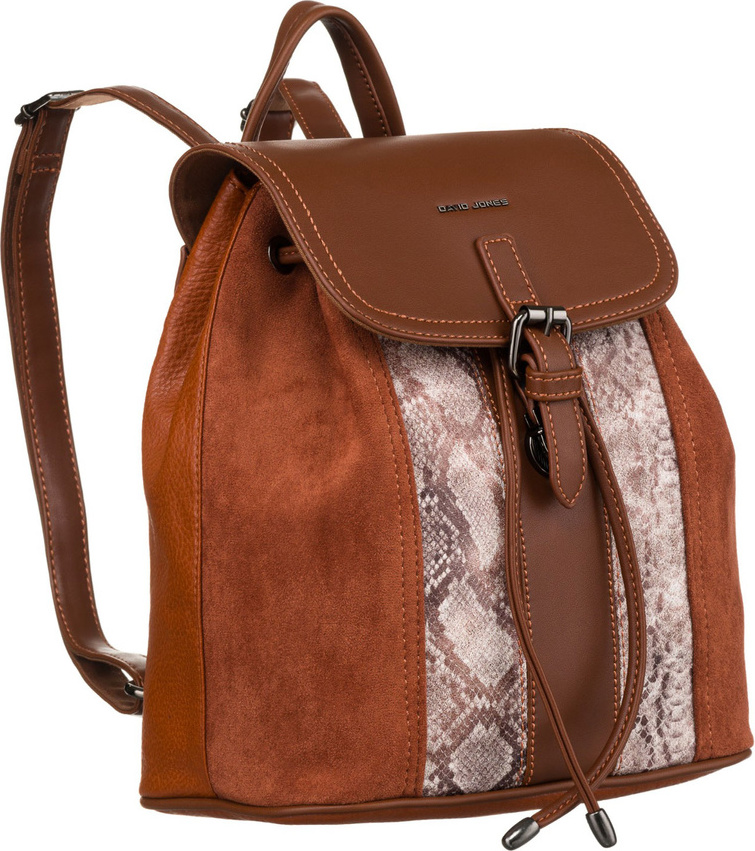 David Jones hnedý kožený batoh s chlopňou 6885-2 Veľkosť: ONE SIZE