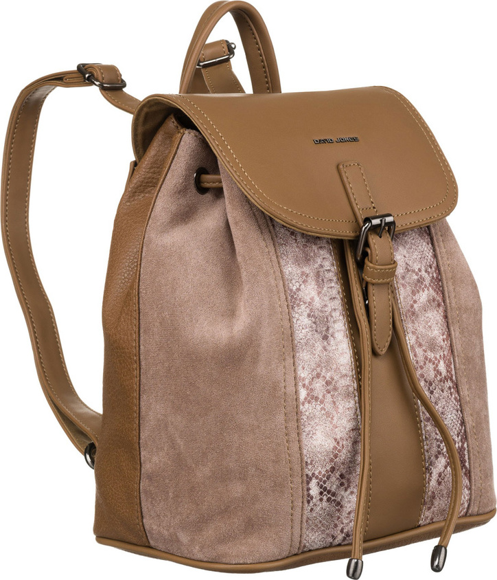 David Jones svetlohnedý kožený batoh s chlopňou 6885-2 Veľkosť: ONE SIZE