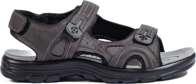 Sivé pánske sandále na suchý zips - športové EL2303-2G-M Veľkosť: 41