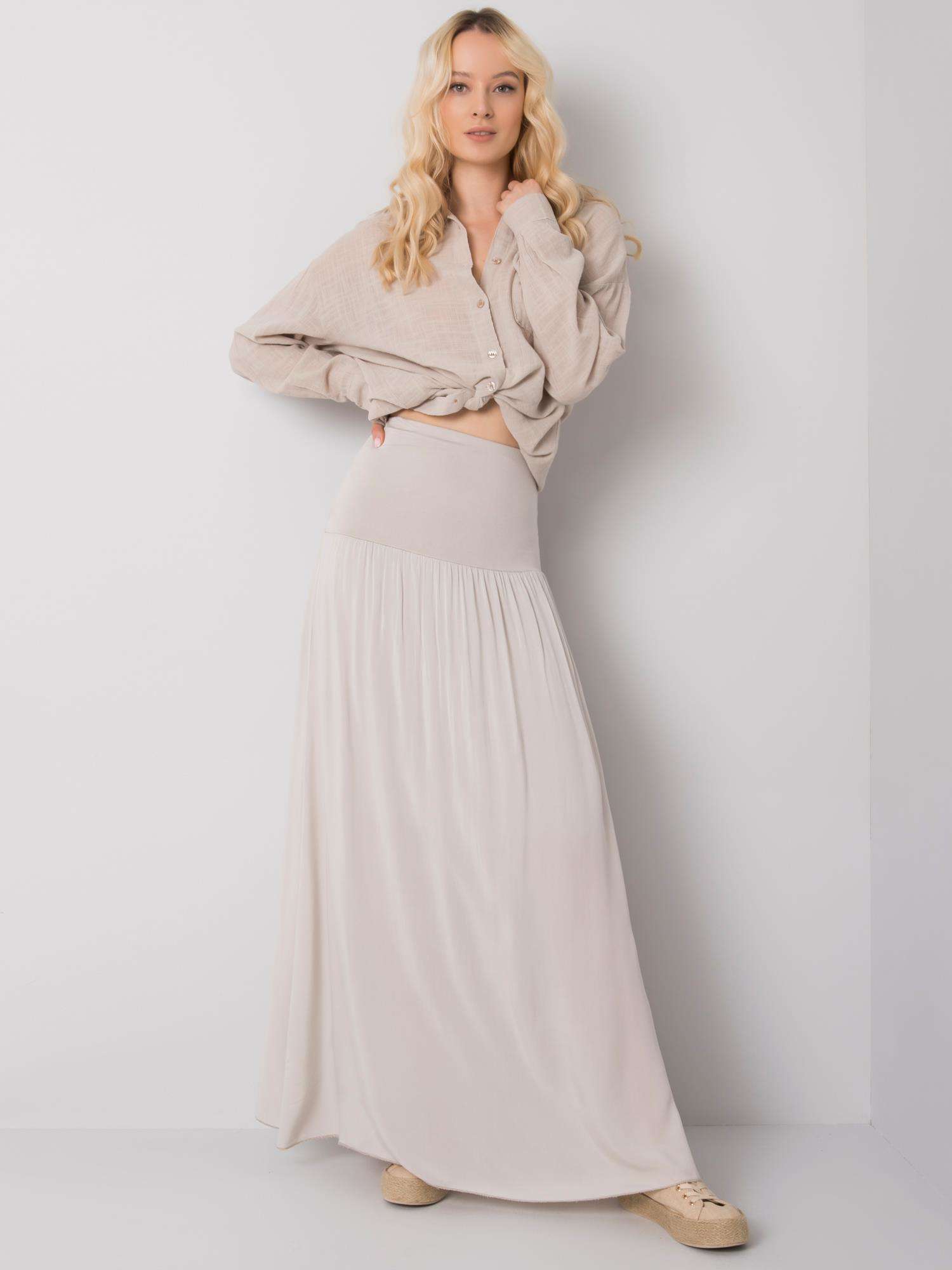 Svetlobéžová dlhá sukňa TW-SD-BI-82160.48-beige Veľkosť: S