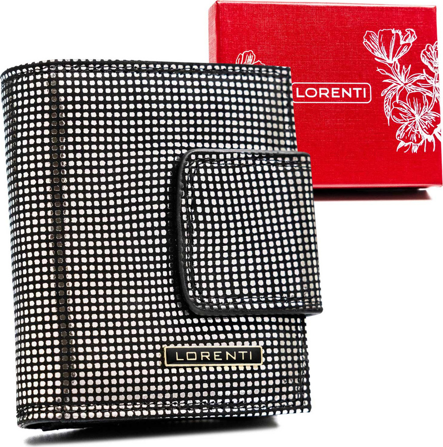 Lorenti Čierna vzorovaná kožená peňaženka S282 42329-CEK Veľkosť: ONE SIZE