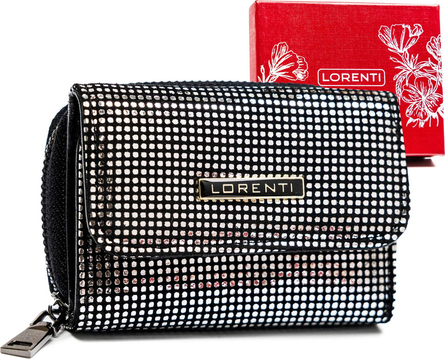 Lorenti Čierna vzorovaná lakovaná peňaženka S278 423229-CEK Veľkosť: ONE SIZE