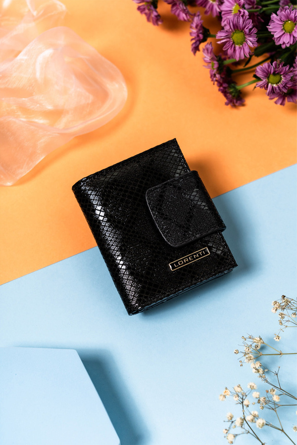 Lorenti Čierna malá kožená peňaženka S275 42329-MKR Veľkosť: ONE SIZE