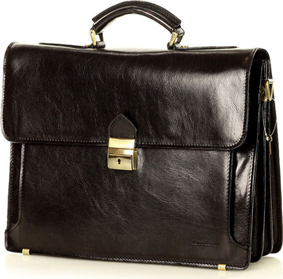 MARCO MAZZINI Čierna kožená aktovka 35a Veľkosť: ONE SIZE