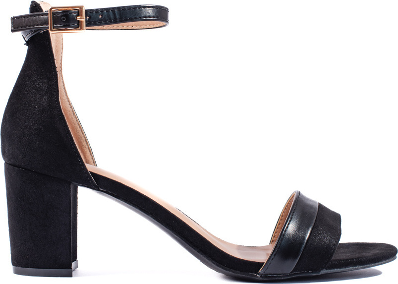 Elegantné čierne dámske sandále na stĺpiku 9844B Veľkosť: 37