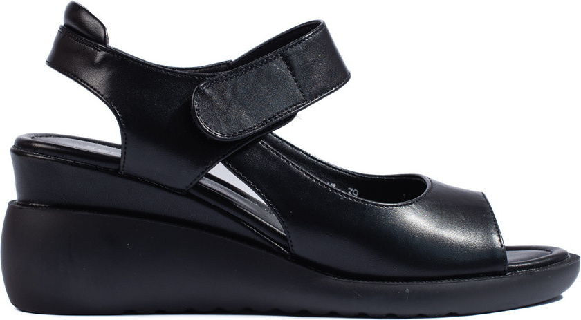 Pohodlné čierne sandále na kline Sergio Leone SK-843B Veľkosť: 40