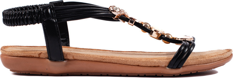 Čierne ploché ľahké dámske sandále 219-9B Veľkosť: 39