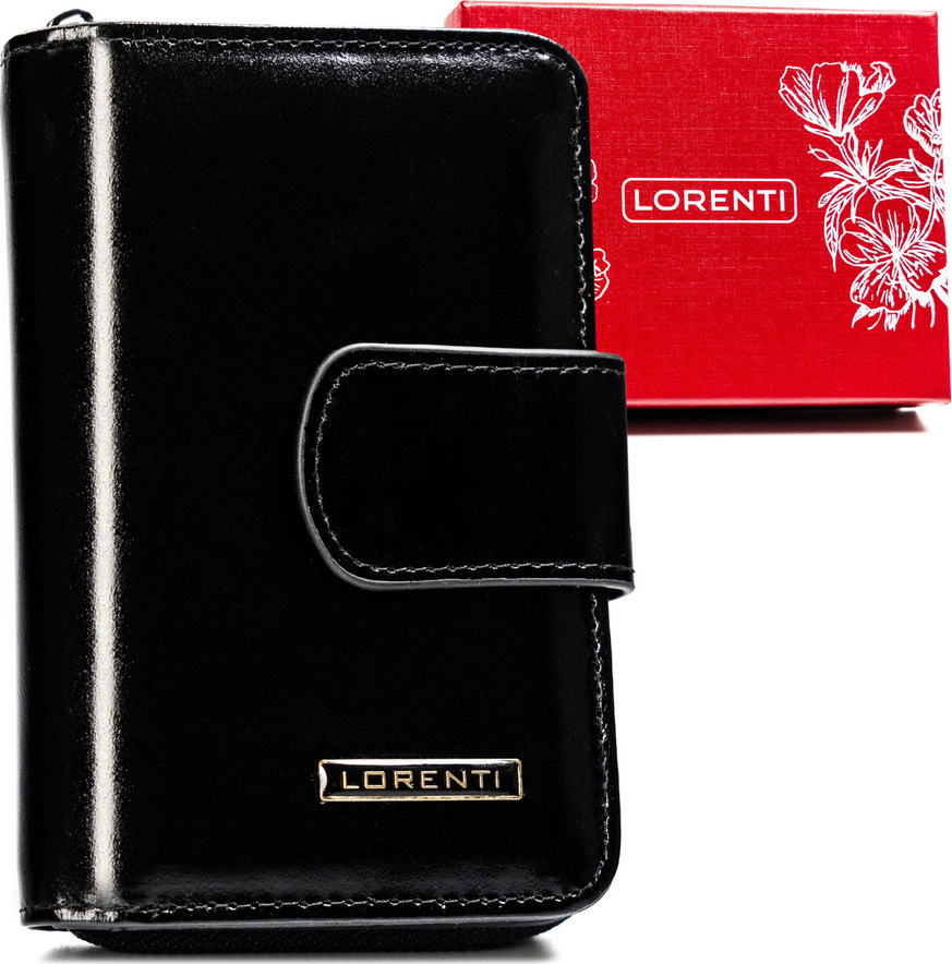 Lorenti čierna lesklá kožená peňaženka S302 76115-GBL Veľkosť: ONE SIZE