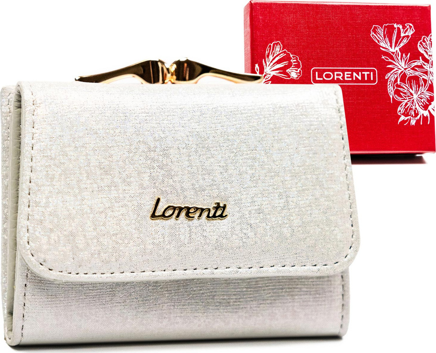 Lorenti Strieborná malá peňaženka s trblietavou textúrou S295 55287-BRS Veľkosť: ONE SIZE