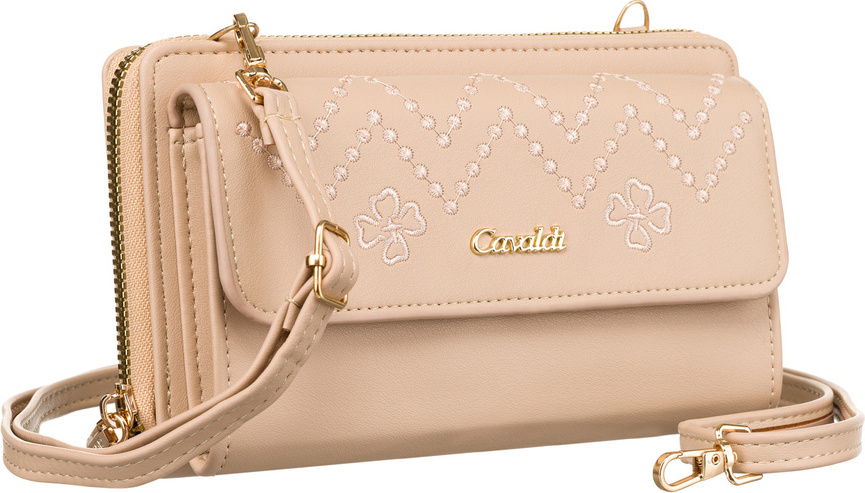 4U Cavaldi béžová peňaženka s popruhom a jemným vzorom M788 M-13 Veľkosť: ONE SIZE