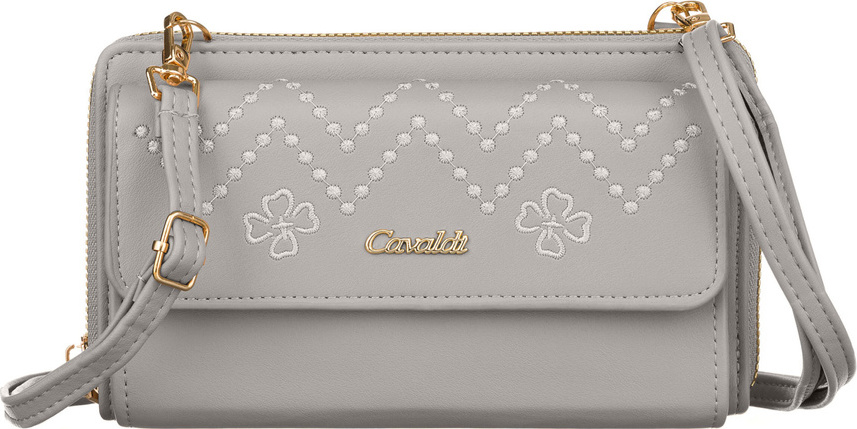 4U Cavaldi sivá peňaženka s popruhom a jemným vzorom M786 M-13 Veľkosť: ONE SIZE