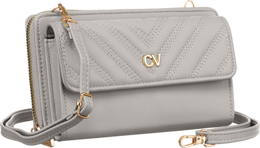 4U Cavaldi Sivá prešívaná peňaženka s popruhom M775 M-11 Veľkosť: ONE SIZE