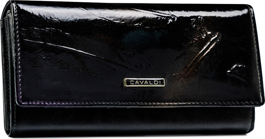 4U Cavaldi Čierna kožená lesklá peňaženka M765 PN22-YM-BL Veľkosť: ONE SIZE