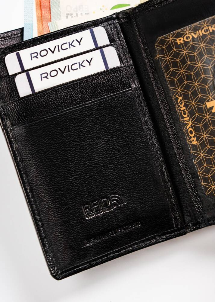 Rovicky Čierna malá kožená peňaženka V282 R-RD41-GCL Veľkosť: ONE SIZE